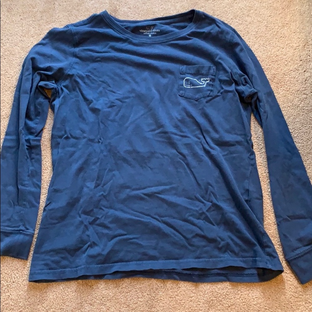 Navy Blue long sleeve shirt.